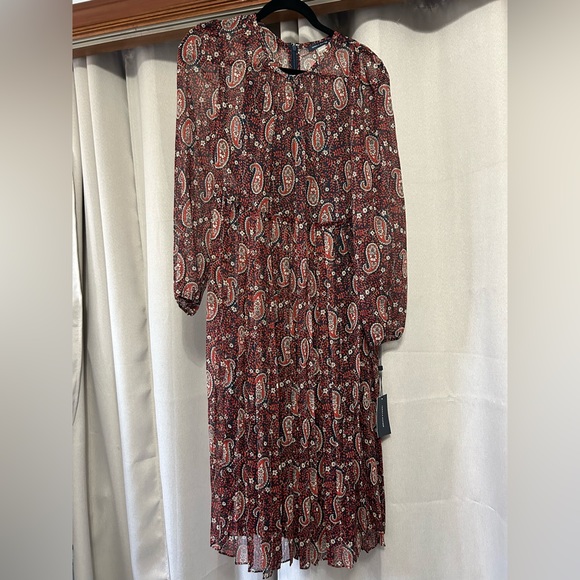 Tommy Hilfiger pleated paisley midi dress - Picture 1 of 4
